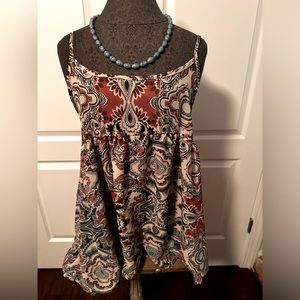 Size small Boho spaghetti strap tunic with matching necklace!